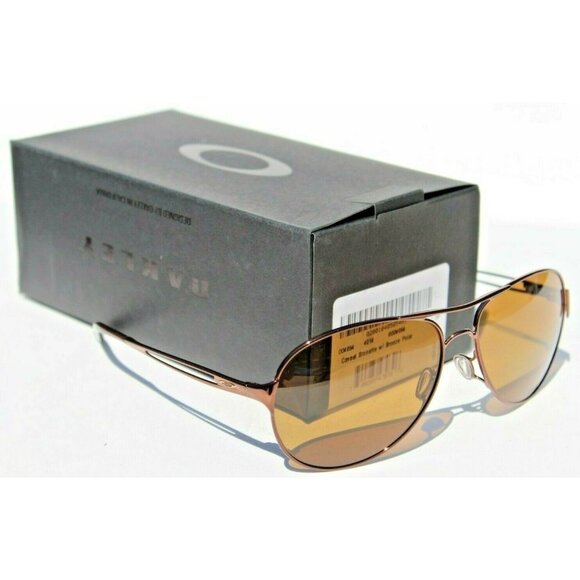 OAKLEY Caveat POLARIZED Sunglasses Womens Brunette Brown/Bronze NEW Aviator - Picture 1 of 8